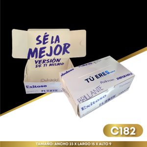 Caja "Tu Eres" Estampada Azul (C182)
